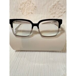 DI VALDI Hand Made Frame Eyeglasses Glasses Black Clear Gradient Square Women